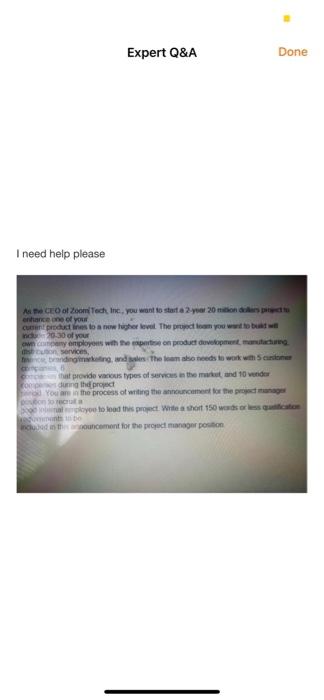 help please Expert Q&A Done I need help please As