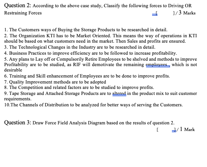 please answer question 3 only. Thanks Case Study: