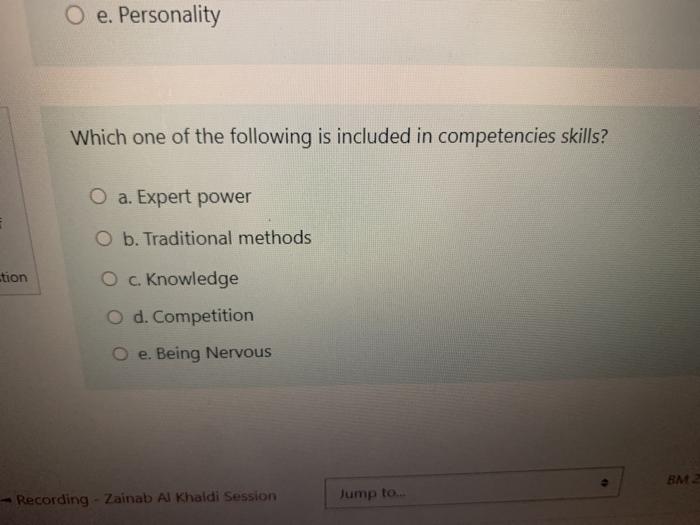 O d. Cyrstallized Cognitive Ability O e.