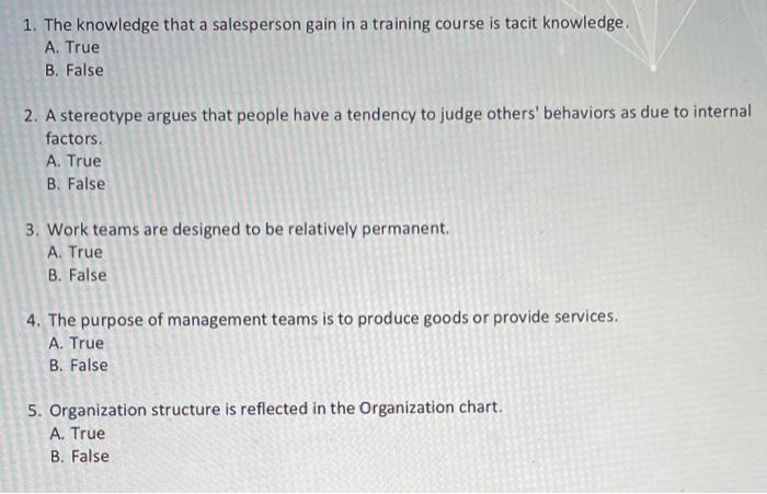 1. The knowledge that a salesperson gain in a