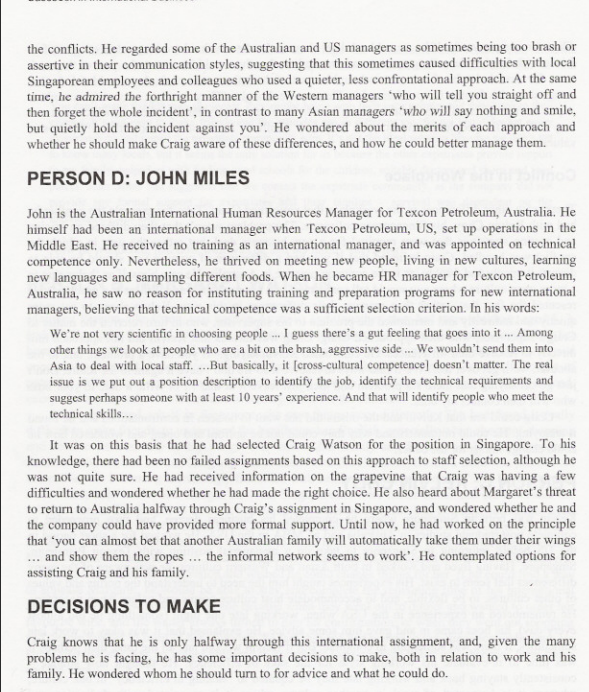 questions: 1. Given his problems, what advice