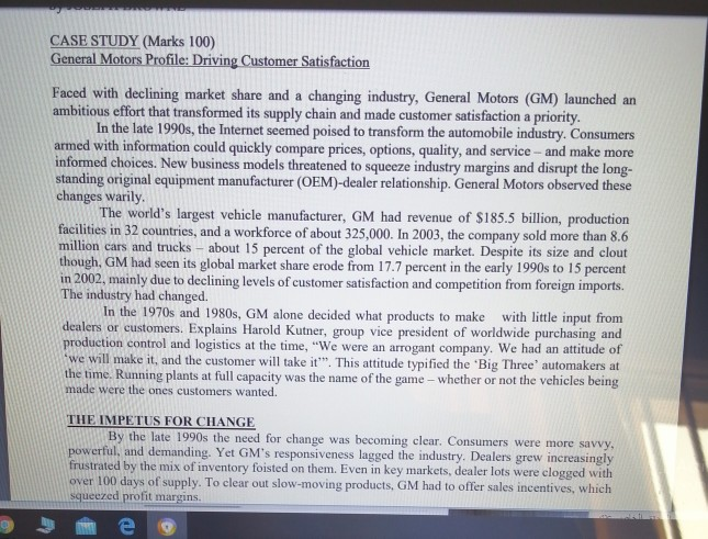 Discuss how GM used performance measurement and