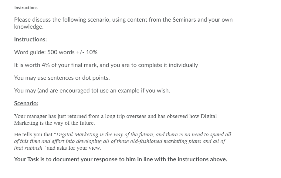Instructions Please discuss the following