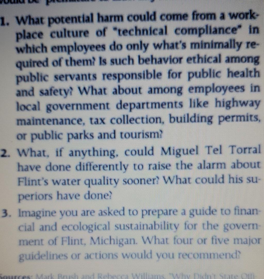 1. What potential harm could come from a work-