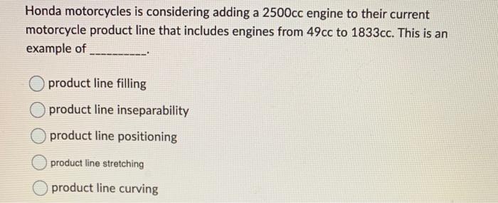 Honda motorcycles is considering adding a 2500cc