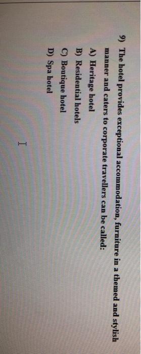 I need fast solution without explen 9) The hotel