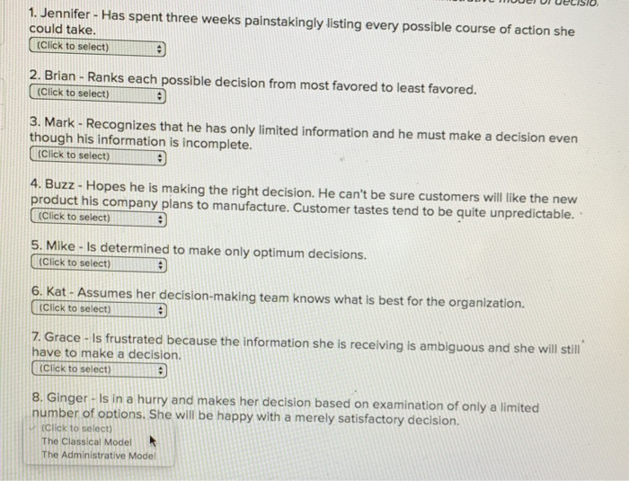 The drop down is on question #8 that shows the