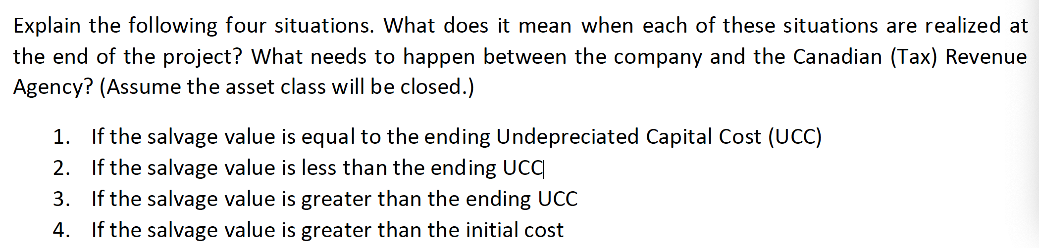 Explain the following four situations. What does
