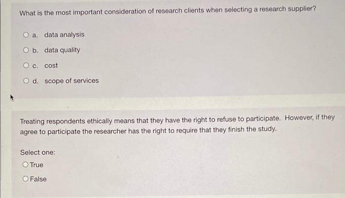 False Time left The research proposal is prepared