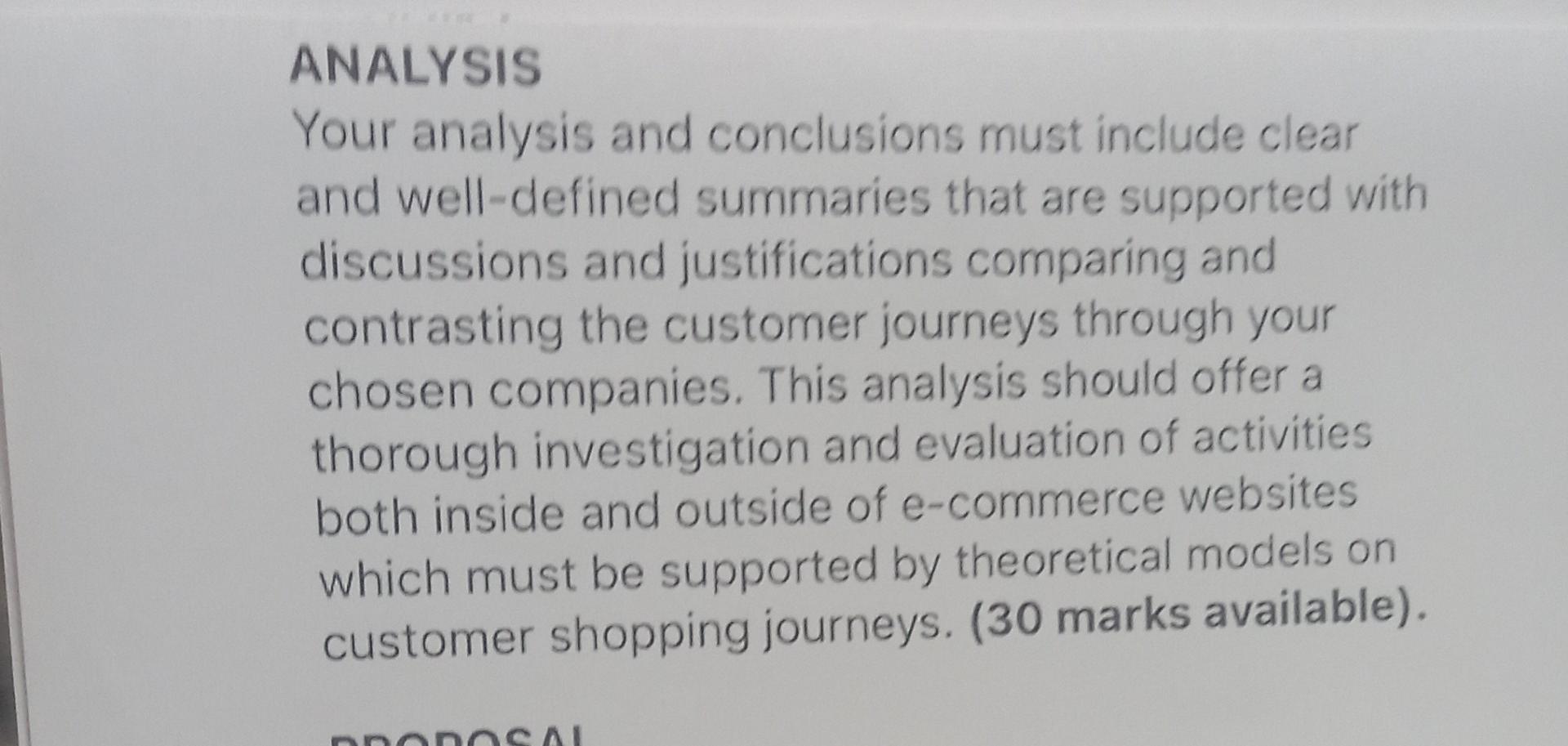 ANALYSIS Your analysis and conclusions must