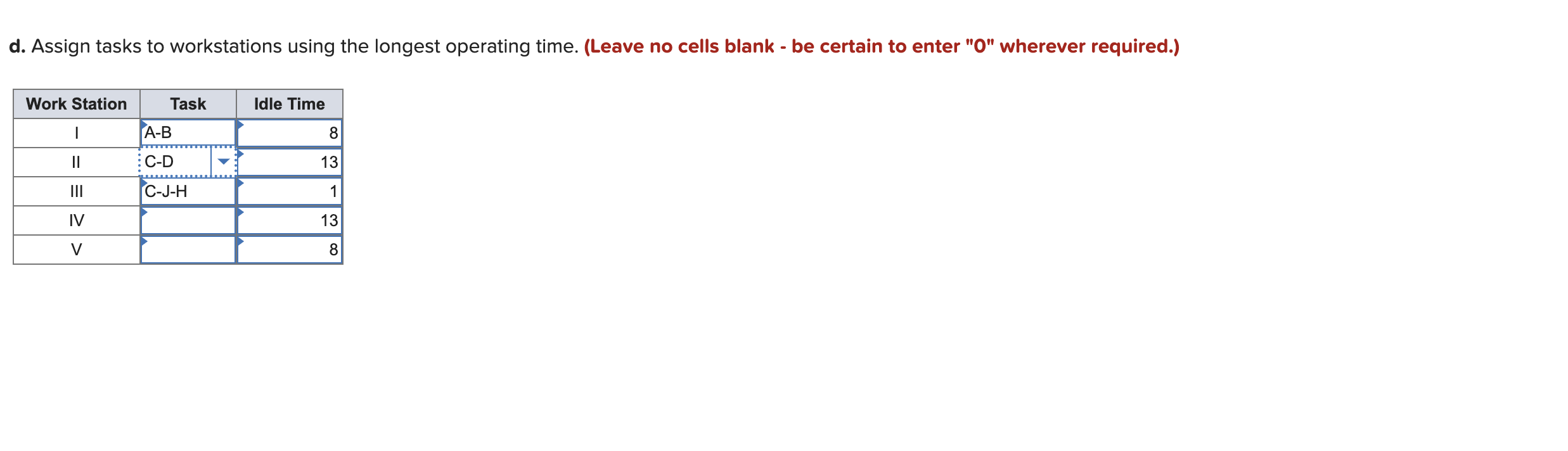 Please complete chart and part f. pleaseee An