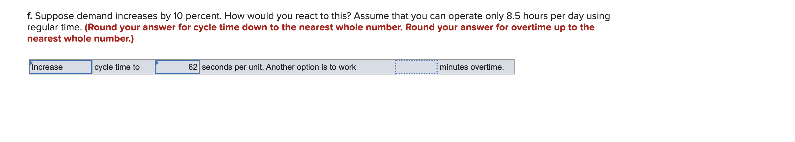 Please complete chart and part f. pleaseee An