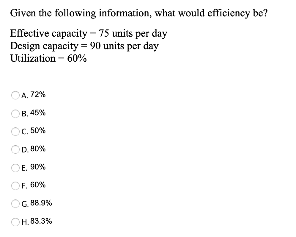 = Given the following information, what would