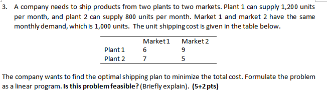 Please solve this question. 3. A company needs to