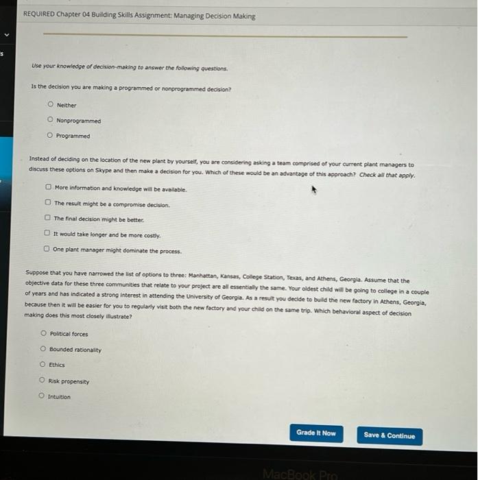 REQUIRED Chapter 04 Building Skills Assignment:
