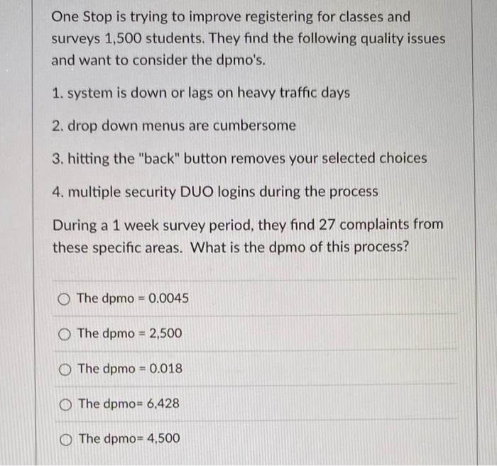 One Stop is trying to improve registering for