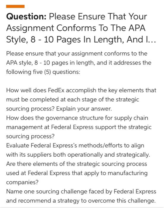 Question: Please Ensure That Your Assignment