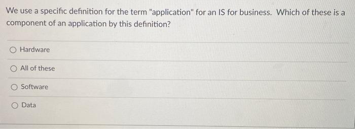 We use a specific definition for the term