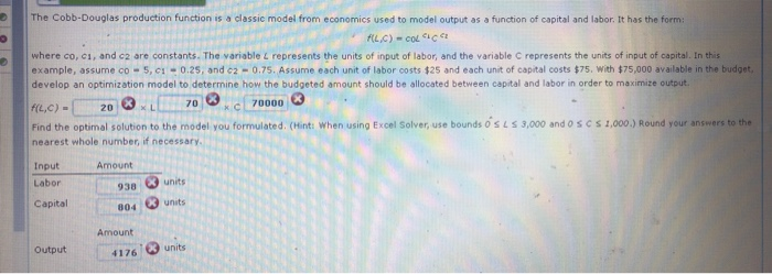The Cobb-Douglas production function is a classic