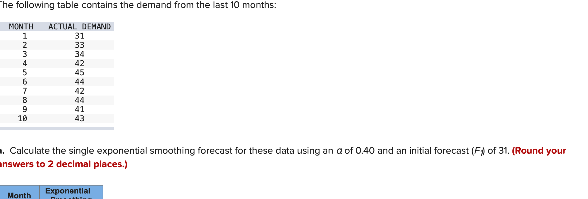 Which is best? multiple choice Exponential