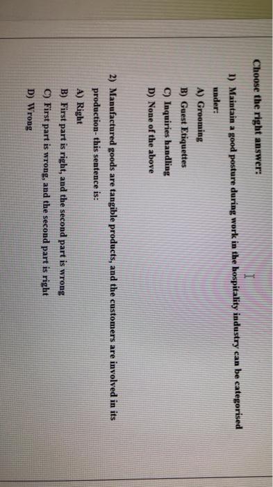 Please, I want a quick solution Choose the right