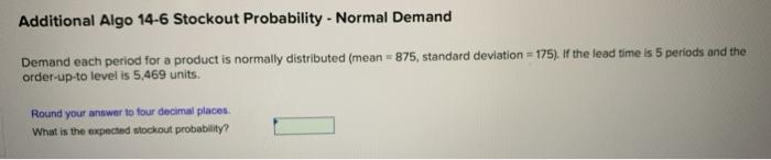 Additional Algo 14-6 Stockout Probability -