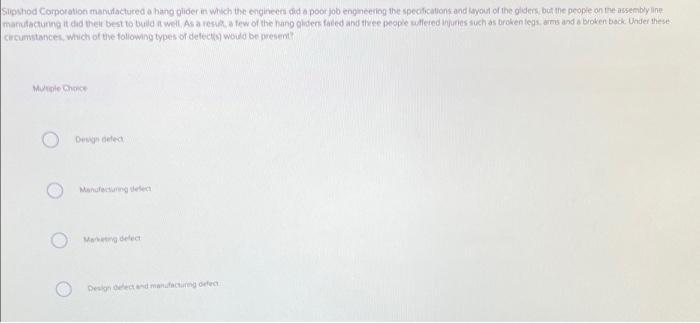 Supshod Corporation manufactured a hang glider in