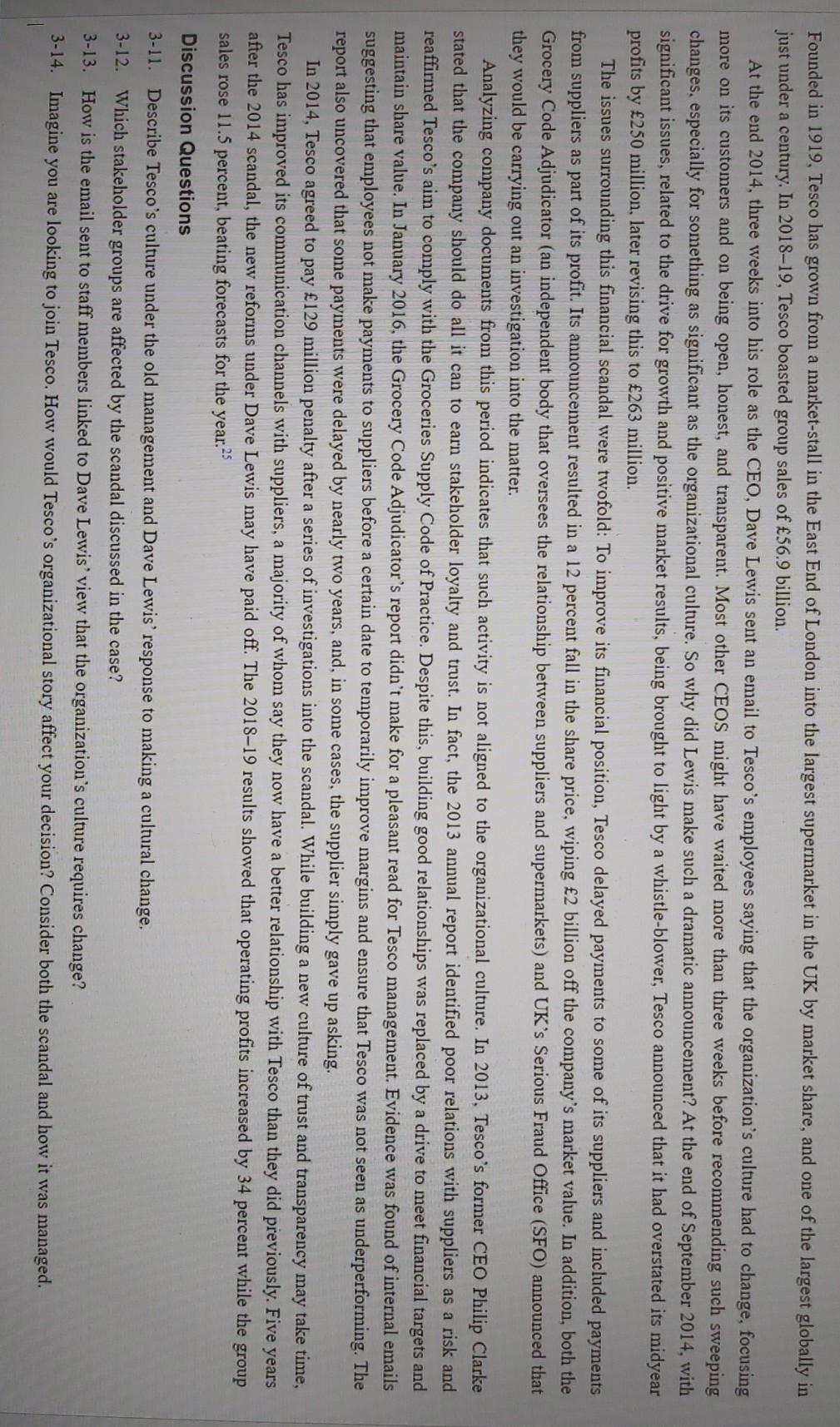 Founded in 1919, Tesco has grown from a