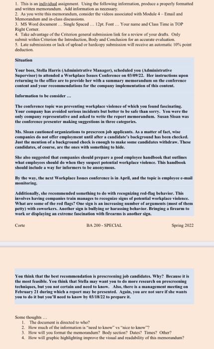 Please provide the assignment according to these