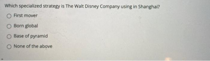 Which specialized strategy is The Walt Disney