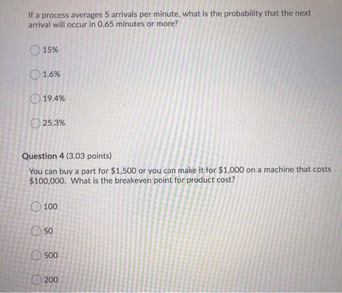 If a process averages 5 arrivals per minute, what