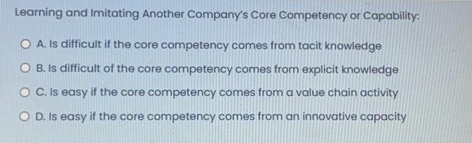 Learning and Imitating Another Company's Core