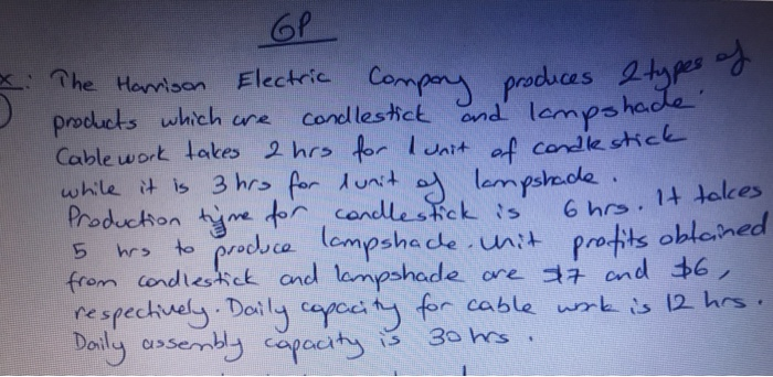 GP 2 types of x. The Harrison Electric Company