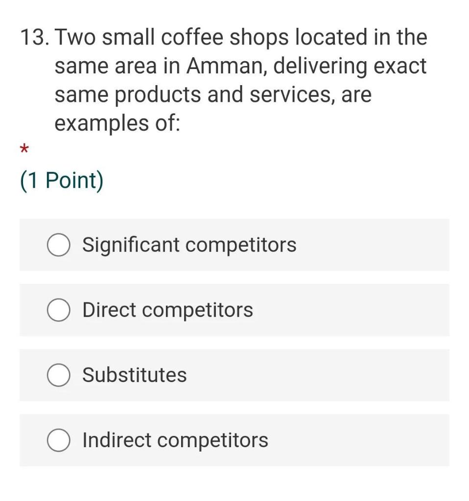 13. Two small coffee shops located in the same