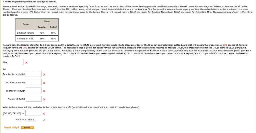 HELP ME PLEASE A linear programming computer