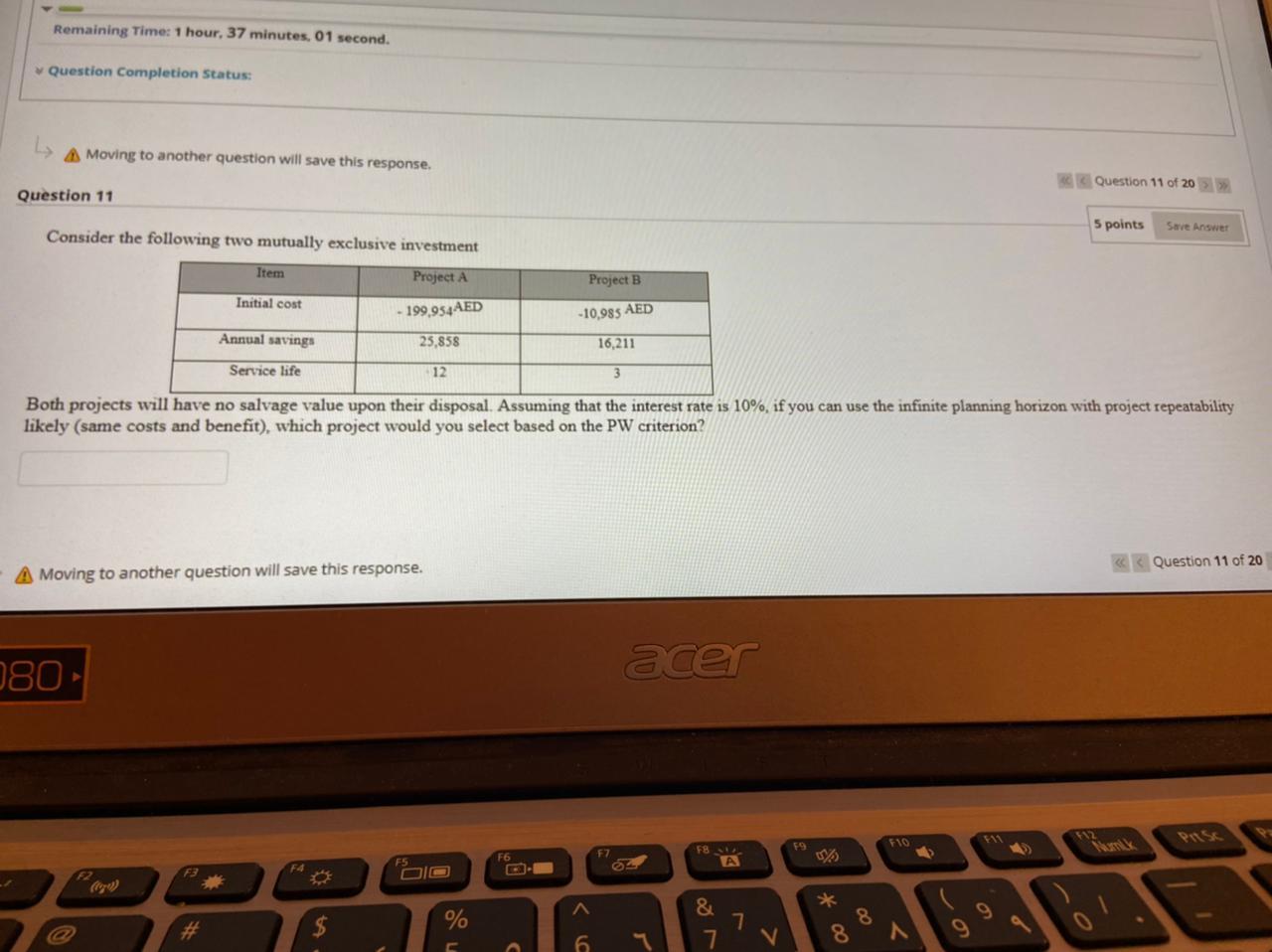 Remaining Time: 1 hour, 37 minutes. 01 second.