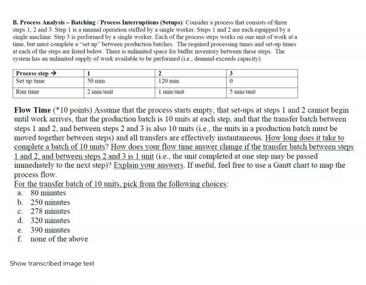 B. Process Analysis - Batching / Process