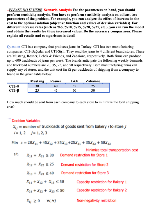 -PLEASE DO IT HERE Scenario Analysis for the