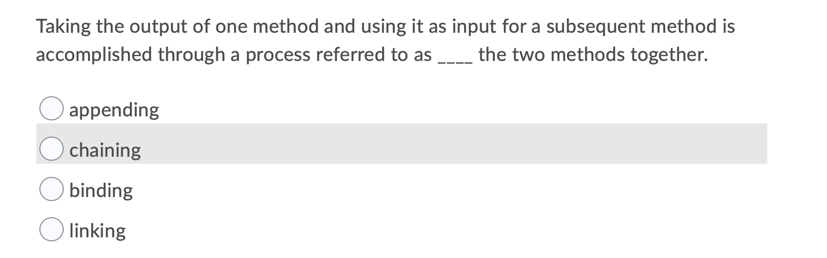 Taking the output of one method and using it as