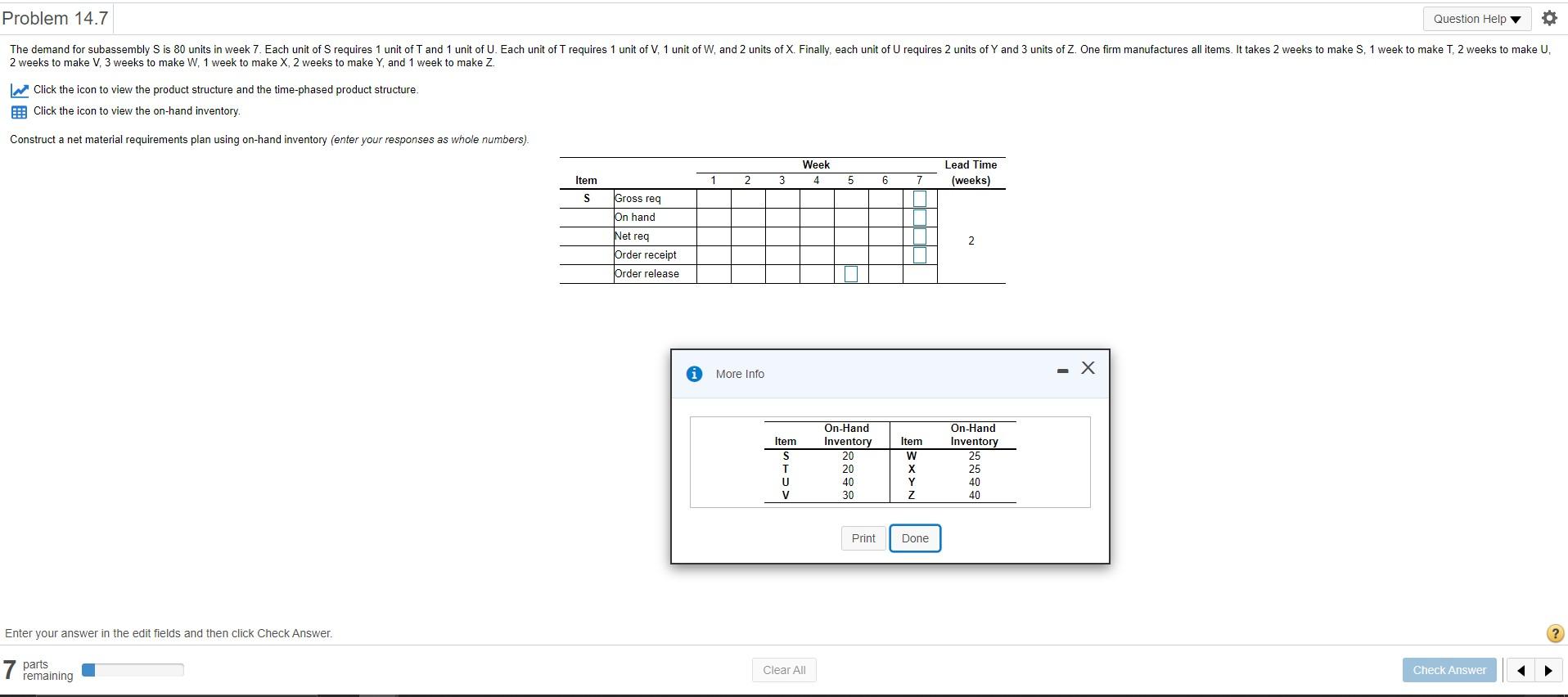 14.7 11 Problem 14.7 Question Help The demand for