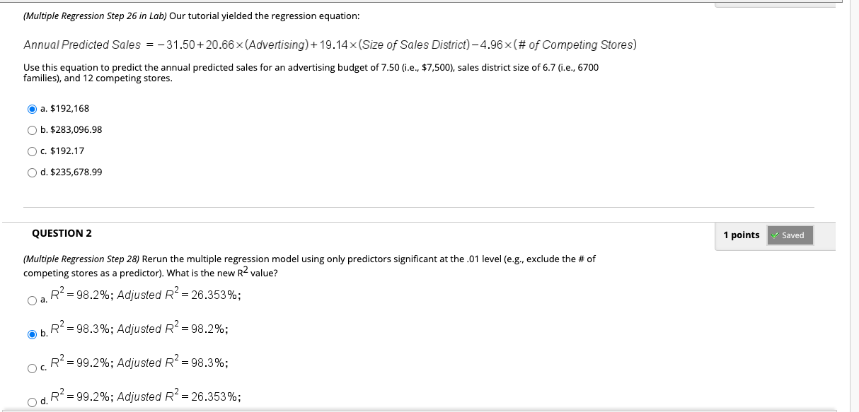 step 28 Rerun the multiple regression model using