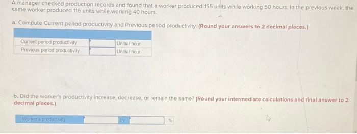 A manager checked production records and found