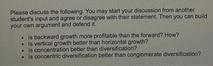 - Is backward growth more profitable than the