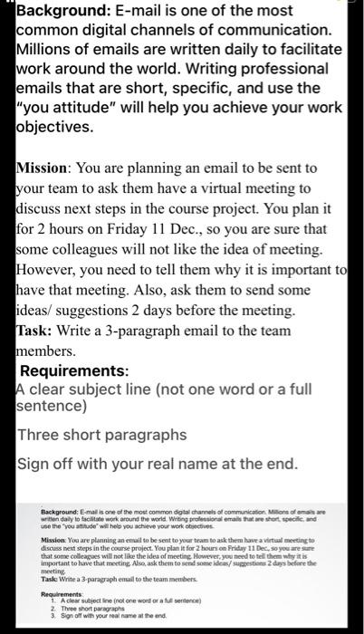 Background: E-mail is one of the most common