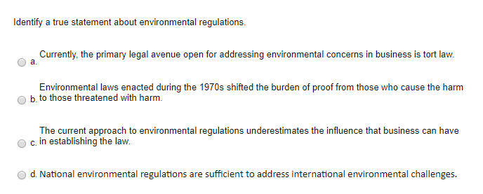 Before the enactment of the environmental