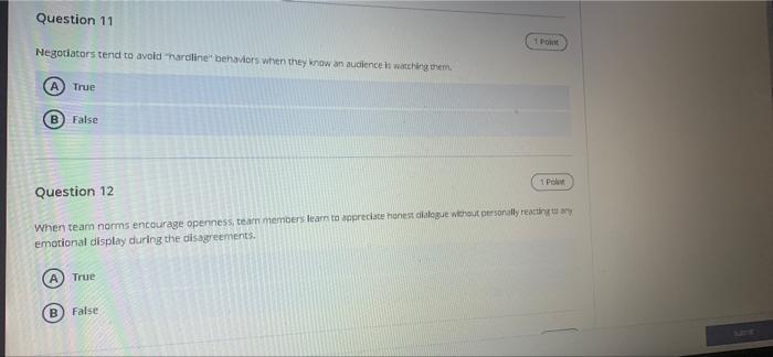 Question 11 Chow Negotiators tend to avold