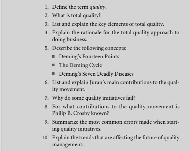 this is actually Total Quality Management. Answer