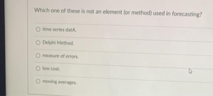 Which one of these is not an element (or method)