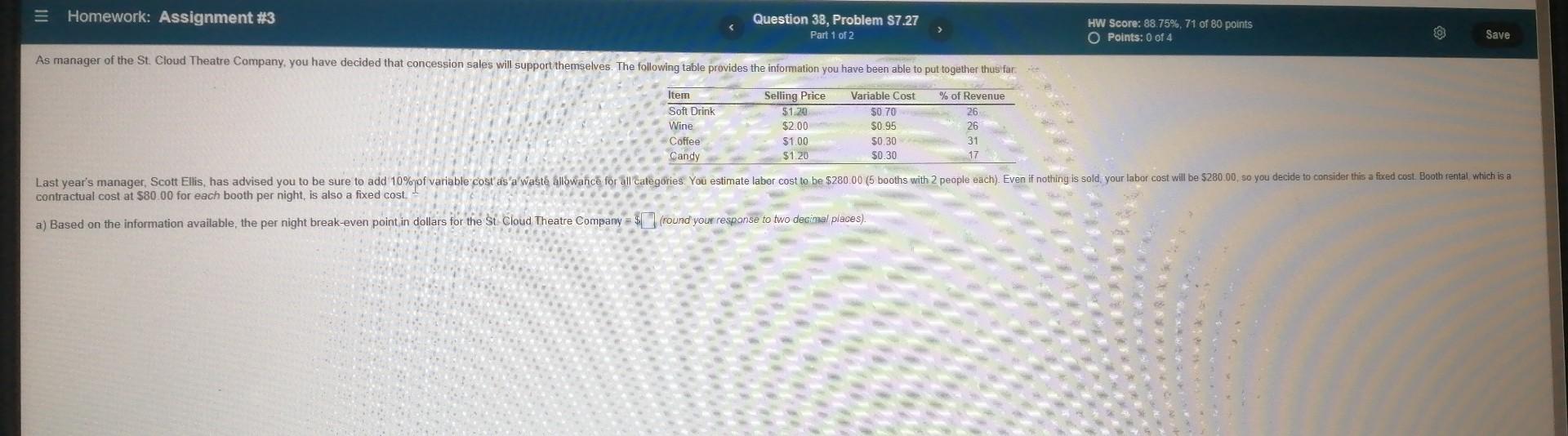 = Homework: Assignment #3 Question 38, Problem