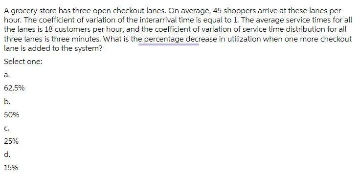 A grocery store has three open checkout lanes. On